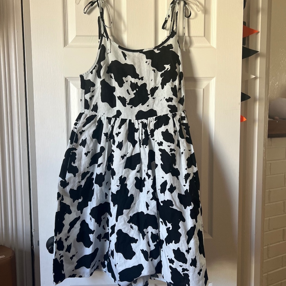 Tuesday of California cow print slip dress